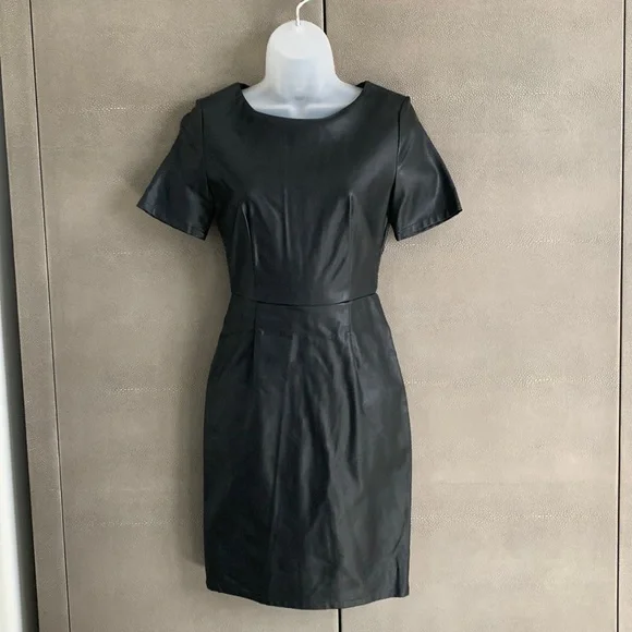Olivaceous | Dresses | Olivaceous Faux Leather Short Sleeve Sheath Dress  Size S | Poshmark